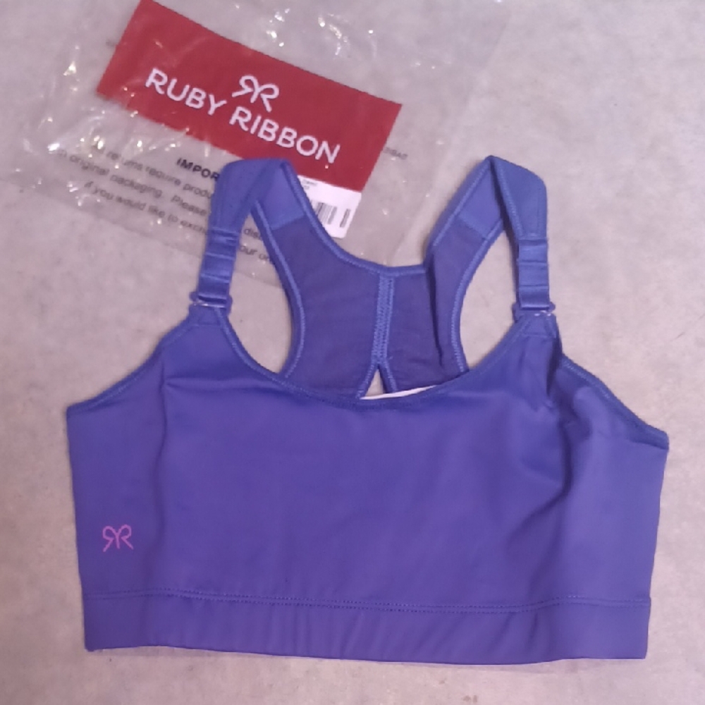 Ruby Ribbon Purple Blue Sports Bra